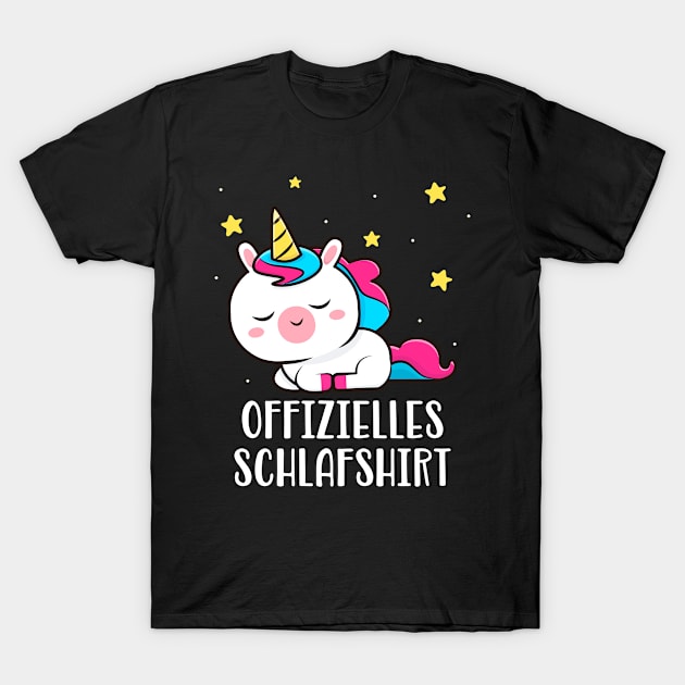 Süßes Einhorn Offizielles Schlafshirt Schlaf T-Shirt by Foxxy Merch